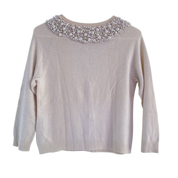 Cynthia Cynthia Steffe Womens Cream Cashmere Beaded Faux Pearl Cardigan Size S - Picture 4 of 7